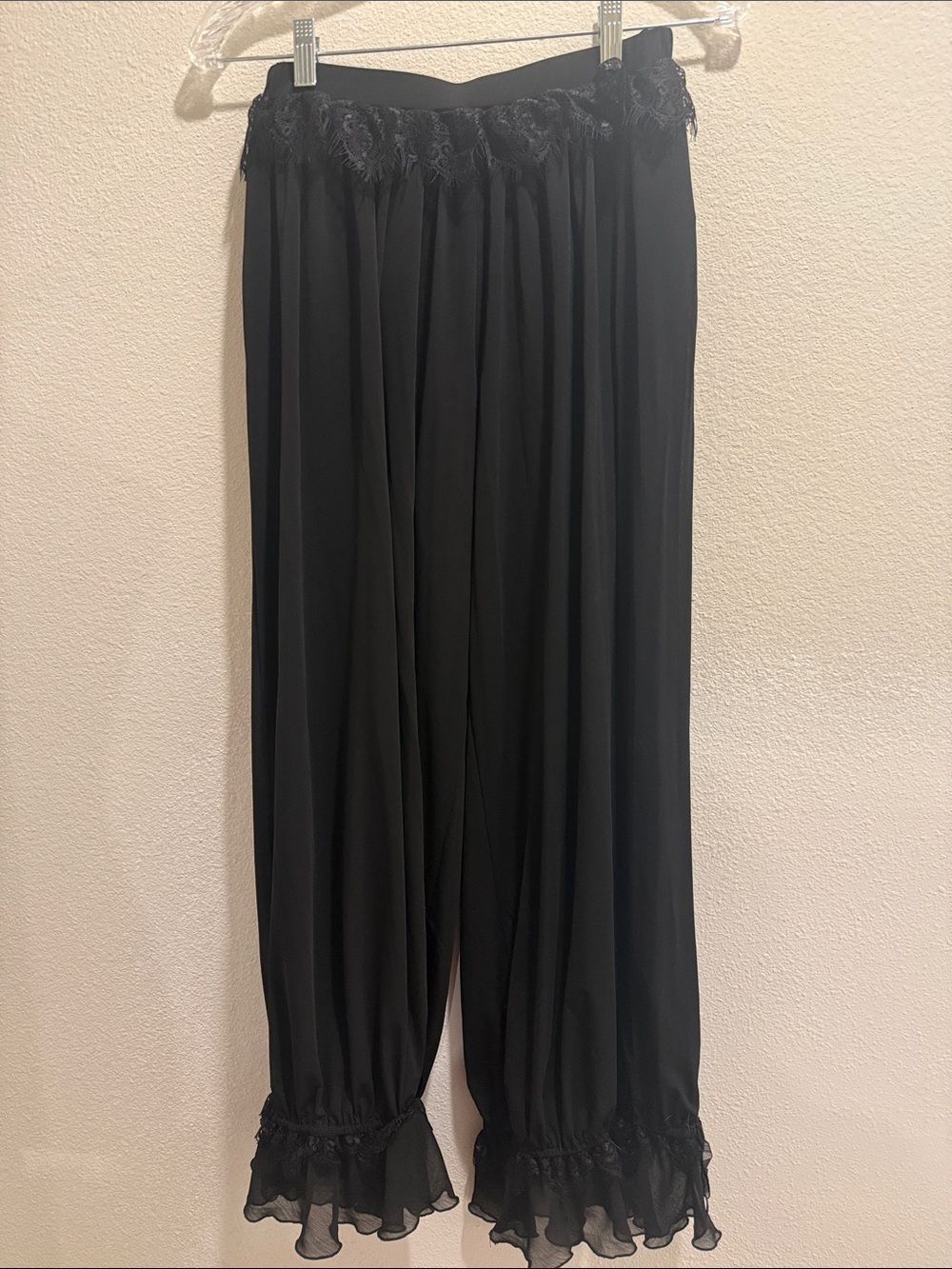 Zara Black Ruffled Hem Palazzo Pants